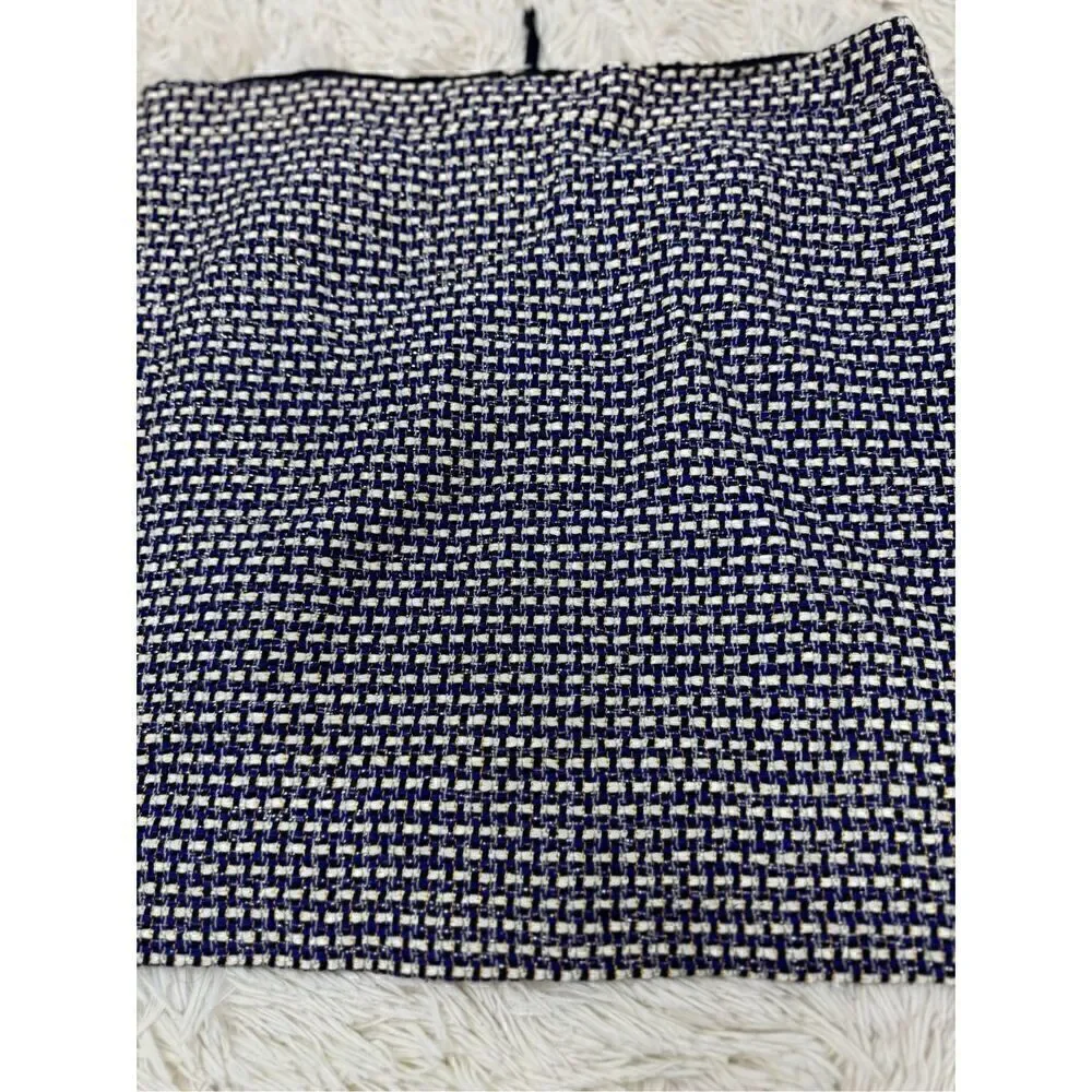 EUC Purple, Gold, Black & Cream Checkered Mini Silk Skirt by J. Crew size 8